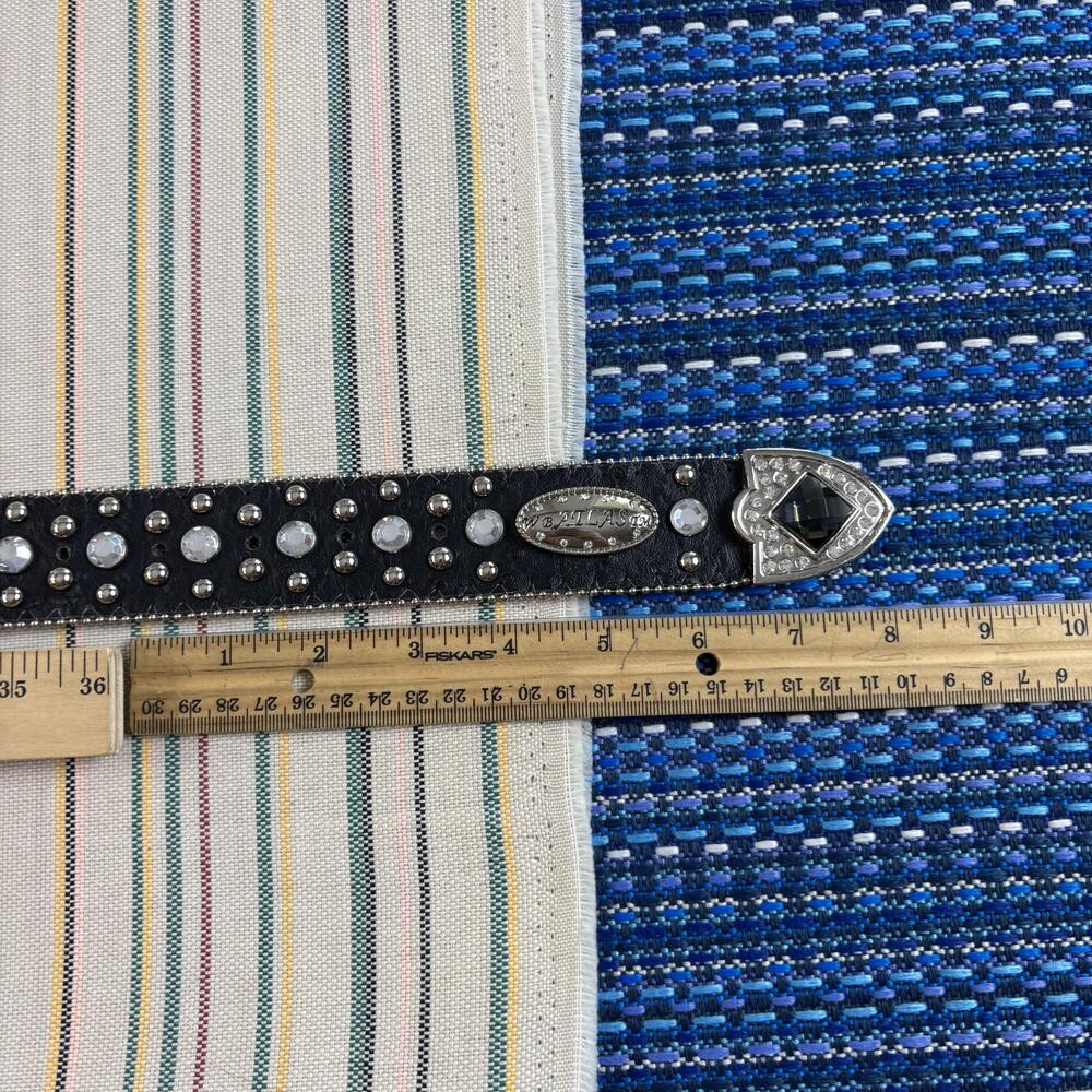 Wholesale By ATLAS Belt Womens Large Black Rhinestone Western Bling Studded - Picture 7 of 16